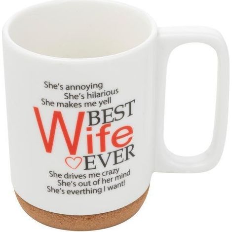 Florina „Beste Ehefrau“-Tasse auf Ständer, 280 ml