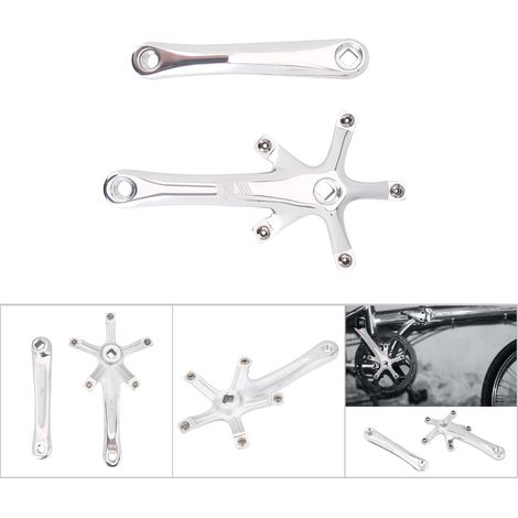 1 Paire de Manivelles Alliage 170mm pour VTT et Vélo de Route, Pièces de Réparation (Argent) (1/5)