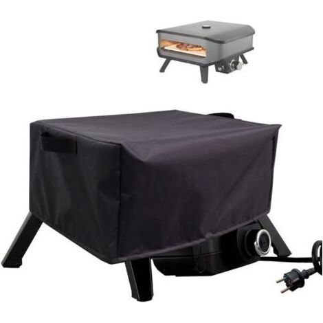, 55x55x27 CM Bache Housse de Protection , Housse Four a Pizza Exterieur en Tissu Oxford 420D, Imperméable Coupe-Vent Anti-UV Couverture de Grill, Réglable (1/4)