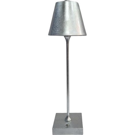 Lampada led da tavolo touch con batteria ricaricabile usb con 3 tonalità di colore dimmerabile Argento)