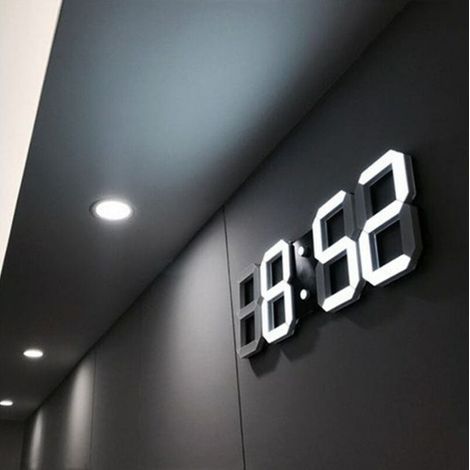 Horloge Numérique - Affichage LED Grand Format - Mode 12/24 Heures - Réveil avec Fonction Snooze - Lumière de Nuit Réglable - Montage Murale ou Sur Table - Alimentation USB - 1 Pièce
