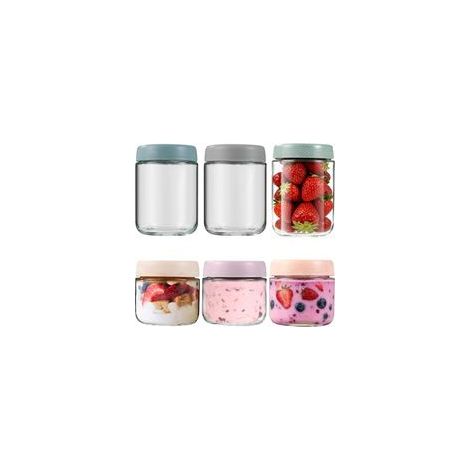 Juego de 6 tarros con tapa de rosca para avena nocturna, huevos, comidas, mermeladas, dulces, yogur y para diversas necesidades de almacenamiento.
