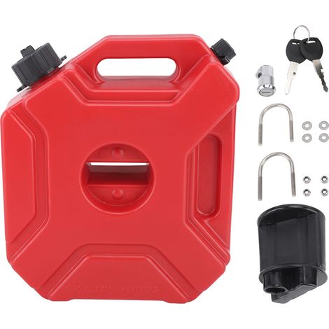 Ortviai Réservoir à carburant portable 5 L rouge pour voitures, motos, UTV et ATV – ABS résistant aux chocs