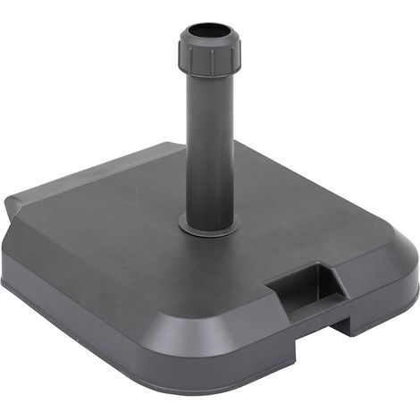 Hesperide – Pied de parasol rond en béton noir 39 kg avec roulettes – Compatible mâts 35/38/43 mm – Dimensions 54 x 48,5 x 9 cm (1/5)