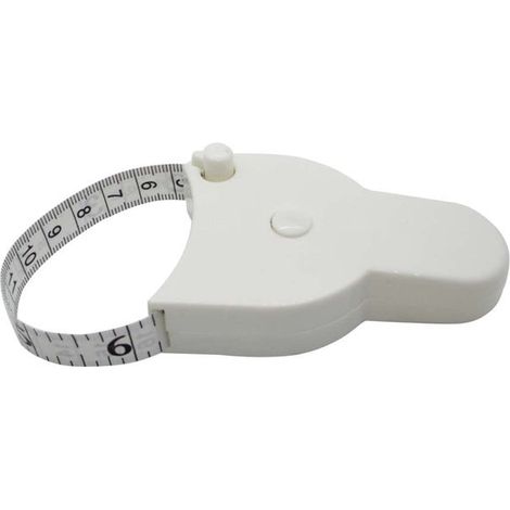 Cinta métrica corporal retráctil con pasador y botón de bloqueo, portátil, brazos, caderas y más, sastrería y costura, color blanco, 60 pulgadas (1/5)