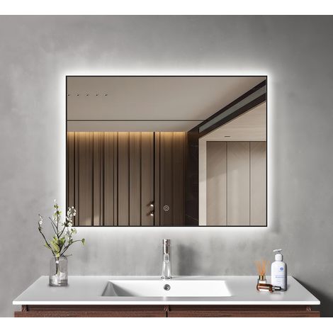 LOMAZOO Miroir rétroéclairé par LED - rectangulaire 80 x 60 cm -