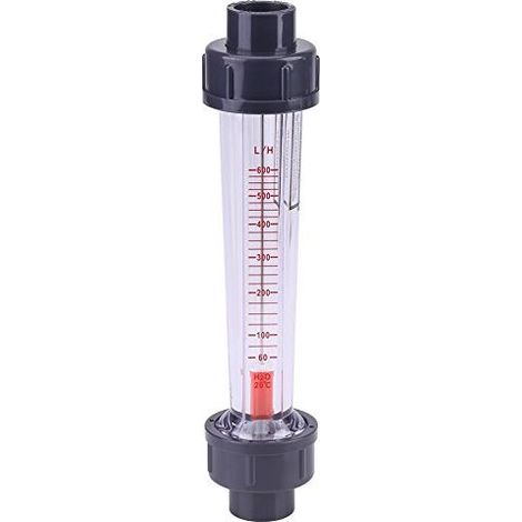 60-600L / H Débitmètre Coudé Tube en Plastique Rotamètre d'Eau Instantané LZS-15D Débitmètre Liquide Flotteur Double Fil Connecteur Femelle pour DN 15 Tube. (1/5)