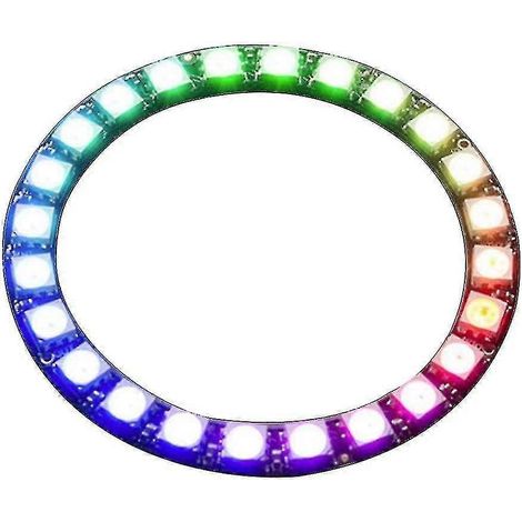 Anneau lumineux LED RGB 24 bits Bjxy WS2812 5050 avec pilotes intégrés, alimentation CC 5 V, diamètre 5,3 cm / 2 pouces ou 6,5 cm / 2,5 pouces (1/3)