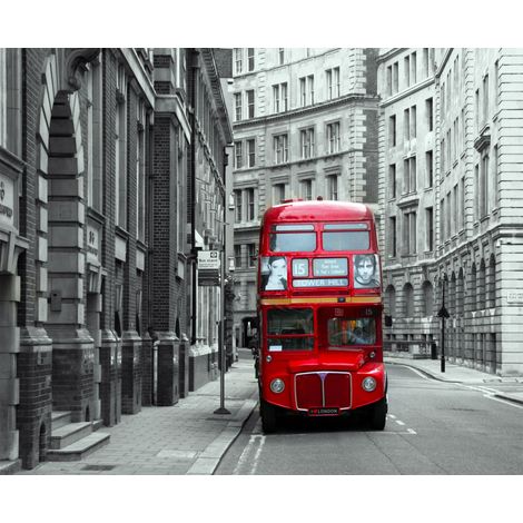 papier peint panoramique Londres gris et rouge  - Sanders & Sanders (1/4)