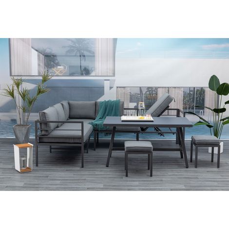 Gardissimo Alu Garten Ecklounge/ Sitzgruppe "Christine", grau