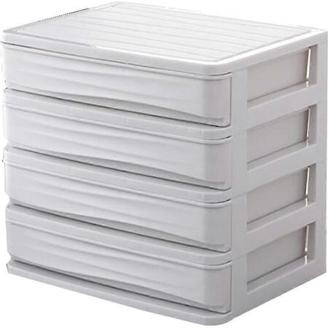 Kosmetik-Organizer aus Kunststoff mit Schubladen, Schmuckaufbewahrung und Ablagefach für Badezimmerablagen, 5 Größen erhältlich-4 Tier White (1/5)