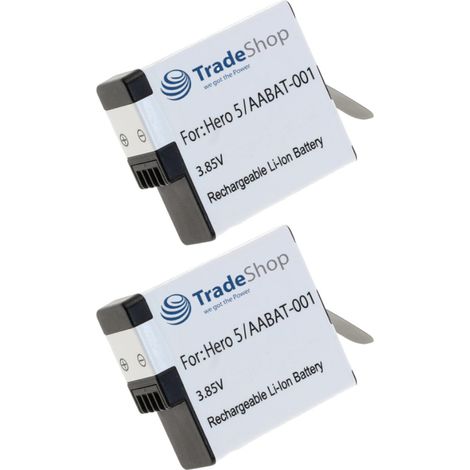 2x Trade-Shop Li-Ion Akku 3,85V / 1250mAh für GoPro 025416 421850 AHDBT-701 AHDBT-801 GOP004 IEC 62133 IS 16046 R-41047830 Hero 7 White (1/2)