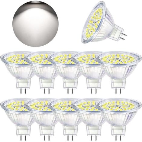 Ampoule LED GU5.3 Blanc Froid 6000K, MR16 LED 12V 5W Equivalent à 50W Halogène, Ampoules LED Spot Non Dimmable, Lot de 10 (1/5)