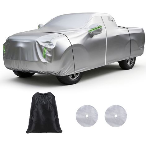 Autoabdeckung mit Innenfutter, 100 % wasserdicht, Außenmaterial PEVA + Aluminiumfolie, Temperaturbeständigkeit von -15 °C bis +50 °C, Abmessungen der Abdeckung: 615 x 172 x 187 cm (1/5)