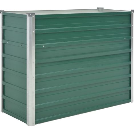 Jardinera elevada para plantas y flores acero galvanizado 100 x 40 x 77 cm verde 020001088 (1/5)