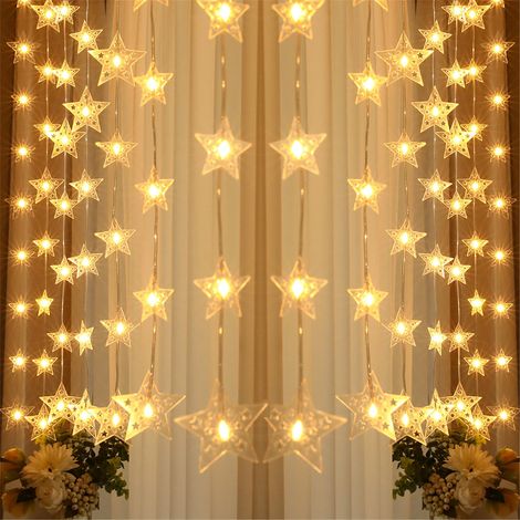 Guirlande Lumineuse Pentagramme - LED USB - Télécommande 8 Modes - Décoration Intérieure Chambre Mariage Noël - 2 m - Blanc (1/5)