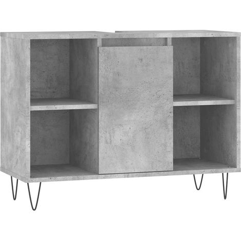Maison Exclusive - Badschrank Betongrau 80x33x60 cm Holzwerkstoff