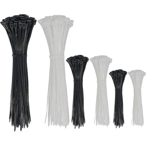 600 selbstsichernde Kabelbinder aus PA66-Nylon für Elektroarbeiten, 15–30 cm, Packung mit 600 Stück