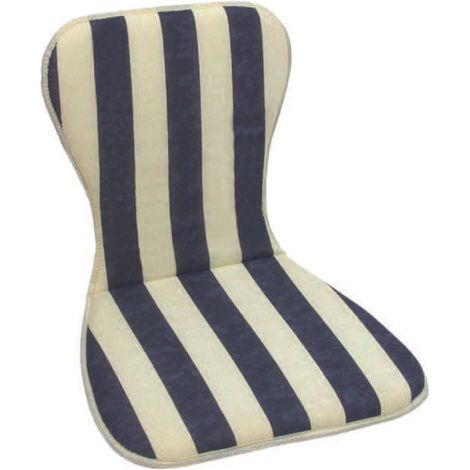 Cuscino in cotone Grecia A Righe Bianco e Blu Per Sedia Cm 48x78h. Spessore Cm.3