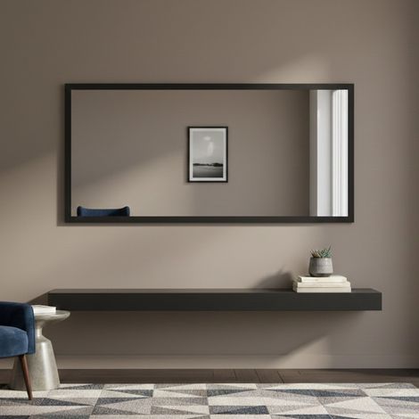 Miroir Romeo, Miroir de salle de bain, 120x2h60 cm, Anthracite Brillant (1/5)