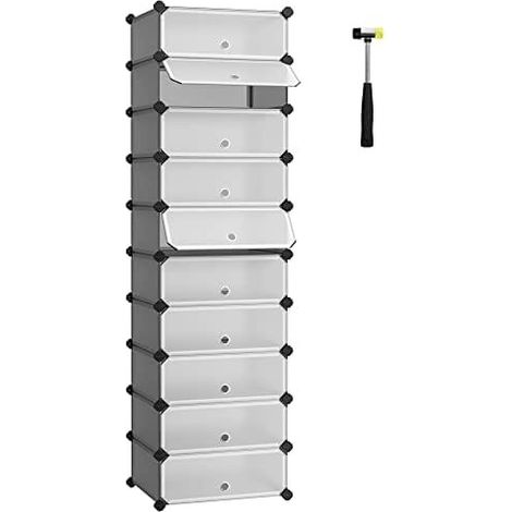 Organisateur de chaussures gris, pour entrée, chambre ou dressing, adapté aux espaces intérieurs et à la routine quotidienne.-AquaForge (1/5)