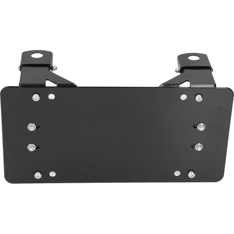 Support de plaque d'immatriculation tout-terrain résistant aux intempéries avec support de moufle en acier pour treuil (1/5)