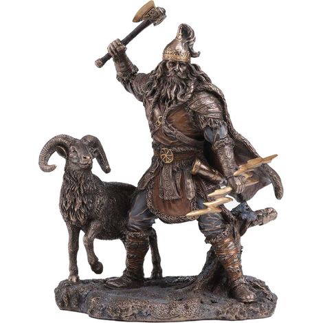 Figura mitologica Perun, dio slavo del tuono, resina, finitura dettagliata, decorazione per ufficio