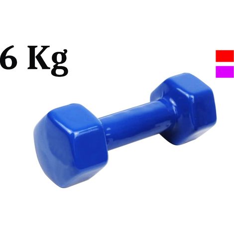 Peso palestra 6kg manubrio antiscivolo esagonale gommato allenamento fitness (1/5)