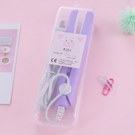 Petit fer à lisser et à boucler 2-en-1 pour frange – Fer à lisser pour étudiantes – Mini fer à lisser et à boucler portable (1/5)