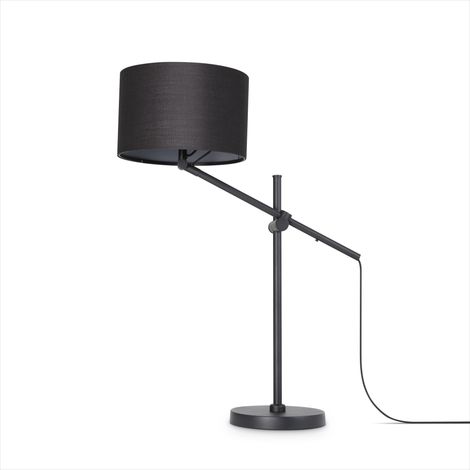 Paco Home Luminaria Pie LED Lámpara Mesa Colgante Salón Dormitorio Comedor E27 Lámpara de mesa, Negro-gris (1/4)