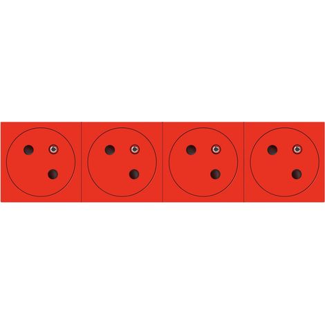 Prise de courant 2P+T mosaic link 8m fb rouge surface (077174L) (1/3)