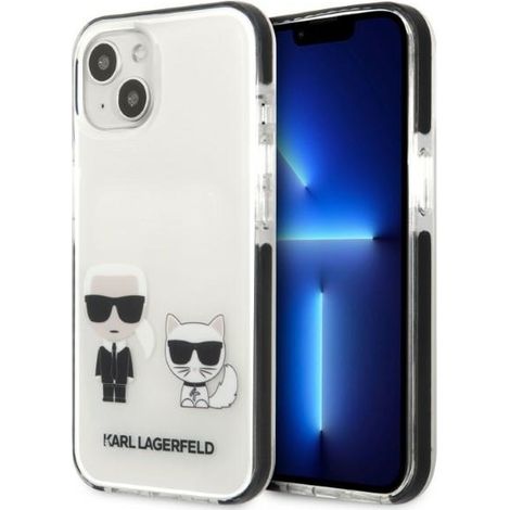 Custodia per iPhone 13 mini Karl Lagerfeld Karl&Choupette Bianca (1/5)