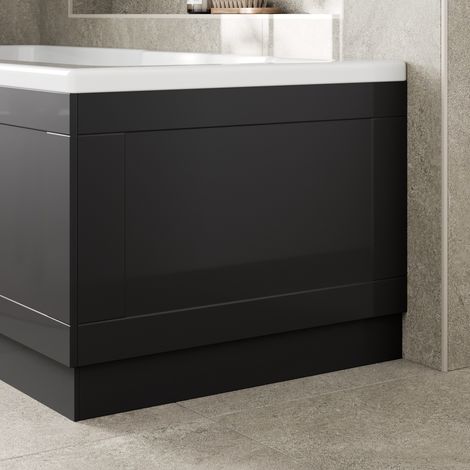 700mm Traditional End Bath Panel 15mm MDF for Bathroom Baths Plinth Easy to Cut Black Gloss (1/4)