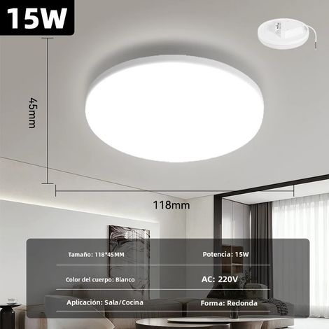(Blanc froid 15 W, 1 pièce) Plafonnier LED rond moderne, éclairage PVC à économie d'énergie (1/5)