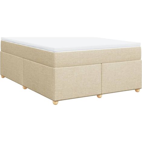 Maison Exclusive - Cama box spring con colchón tela color crema 1 (1/5)