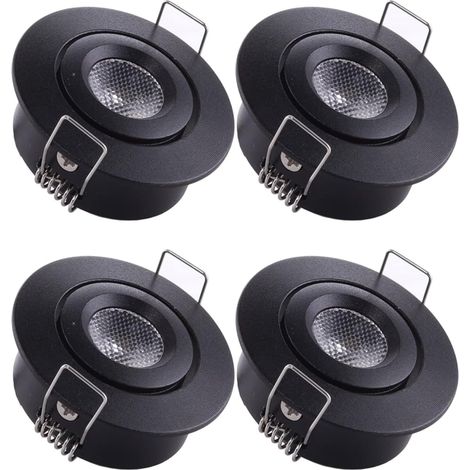 4 mini faretti LED da incasso a soffitto, 1W, luce bianca calda 3000K, ideali per vetrine, soffitti, cucine, armadi, illuminazione fai da te, ecc.