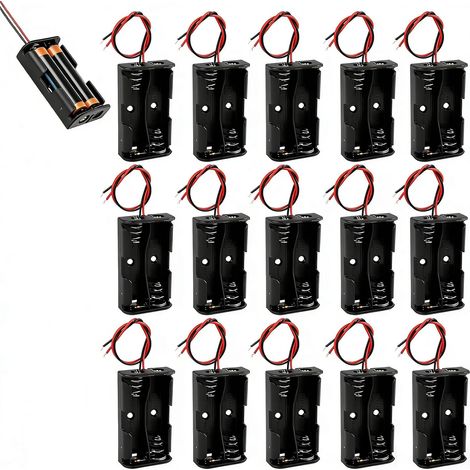 15PCS Support de Batterie Boîtier, Boitier Piles en Plastique pour Alimentation Électrique, Boite Rangement Piles Et Boitier Pile pour Projets Électroniques (1/5)