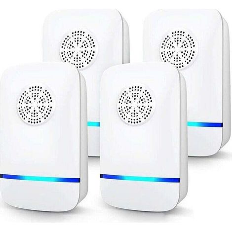 Répulsif Ultrasons 4 Pack Anti Souris Moustiques Cafards Araignées Électrique Portable Prise Intérieur (1/4)