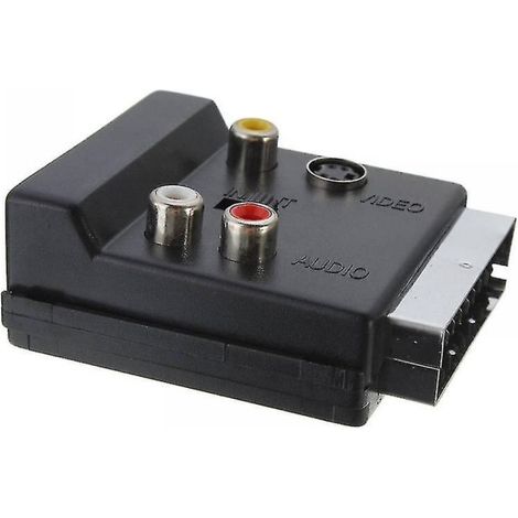Câble adaptateur audio vidéo péritel 21 broches vers 3 RCA s-vidéo avec bouton entrée/sortie (1/5)