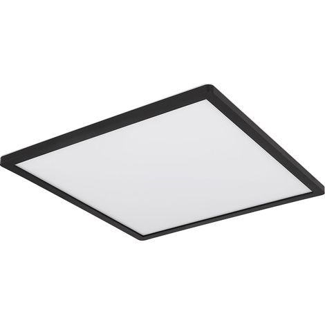 Lampada da bagno Plafoniera LED Lampada da soffitto Pannello LED IP44, dimmerabile 3 livelli tramite interruttore a parete, retroilluminazione, nero, 24W 2300Lm bianco caldo, LxH 42x2,5 cm