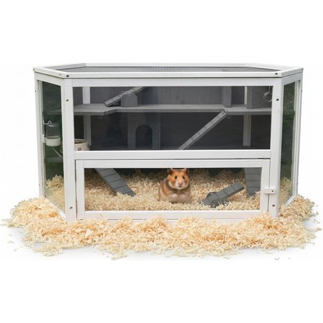 Cage pour petits animaux cage pour hamsters cage pour rongeurs clapier en bois pour rongeurs cage volière/enclos pour petits animaux enclos à hauteur de hamster (1/5)
