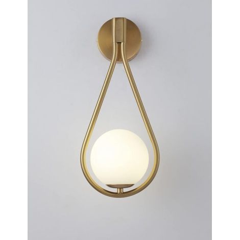 LED Indoor Wall Lamp, 5W LED Glass Ball Indoor Wall Light, Vintage Indoor Wall Lamp for Living Room, Bedroom, Bedside, Stairs (Gold) MUMU