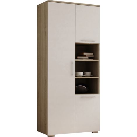 Armadio APOLLO, APPENDIABITI, MENSOLA, 80 CM, SONOMA, BIANCO OPACO (1/4)