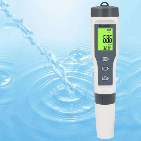 Stylo de test 3 en 1 TDS/PH/TEMP, pH-mètre portable, analyseur multiparamètre. (1/5)