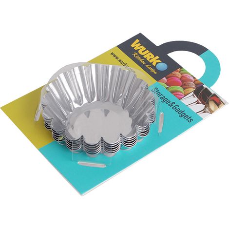 WURKO moldes flaneros 8x3 cm 25779 , Moldes/flaneros 8X3 cm. Wurko 25779- Molde o flanero tradicional de diseño rizado fabricado en acero con revestimiento antiadherente, perfecto