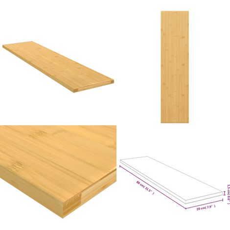 Wandregal 80x20x1,5 cm Bambus - Bambus Regal - Wandregal - Deko Regal - Badezimmer Regal - Wohnraum Regal - Home & Living (1/5)