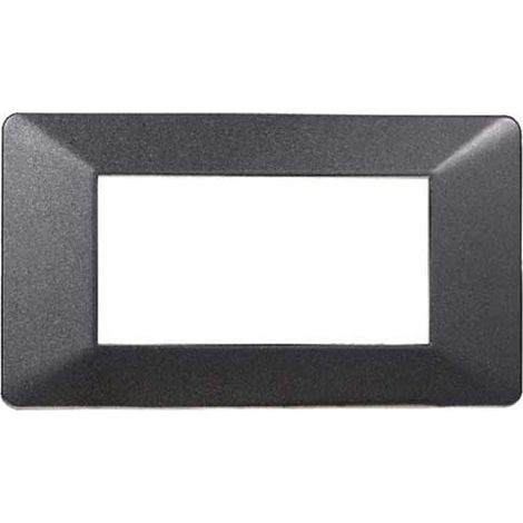 Plaque compatibles Vimar Plana 4 modules plastique couleur acier graphite foncé Ettroit EV83407