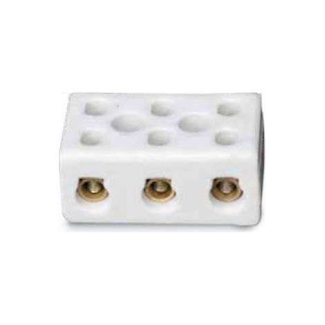 Confezione da 3 listelli di connessione in ceramica 3 poli 16mm2 30A (1/2)