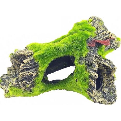 Aquarium Tronc d'arbre DéCoration, Décor de Grotte D'Aquarium pour Cacher Les Crevettes et Les Poissons Paysage Roche (1/4)