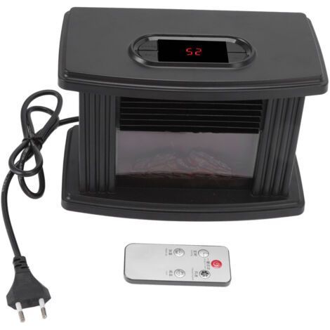 Cheminée électrique portable 1000W, chauffe-eau rapide et uniforme, à poser sur une table, avec télécommande et prise européenne 220V-Chrom (1/5)